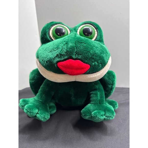 Russ Berries Smooches Plush Frog Toy 10" Polyester Green Stuffed Animal For Kids - Picture 1 of 6